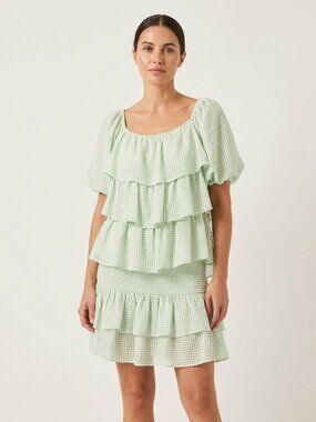 Plaid 2 Piece Set Ruffle Top and Skirt